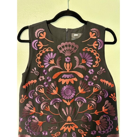 Cynthia Rowley Black Midi Palm Leaves Soft Fabric‎ Sleeveless Lined Dress Sz 8 - Picture 3 of 12